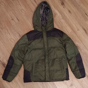 Kids' Olive and Black Puffer Jacket